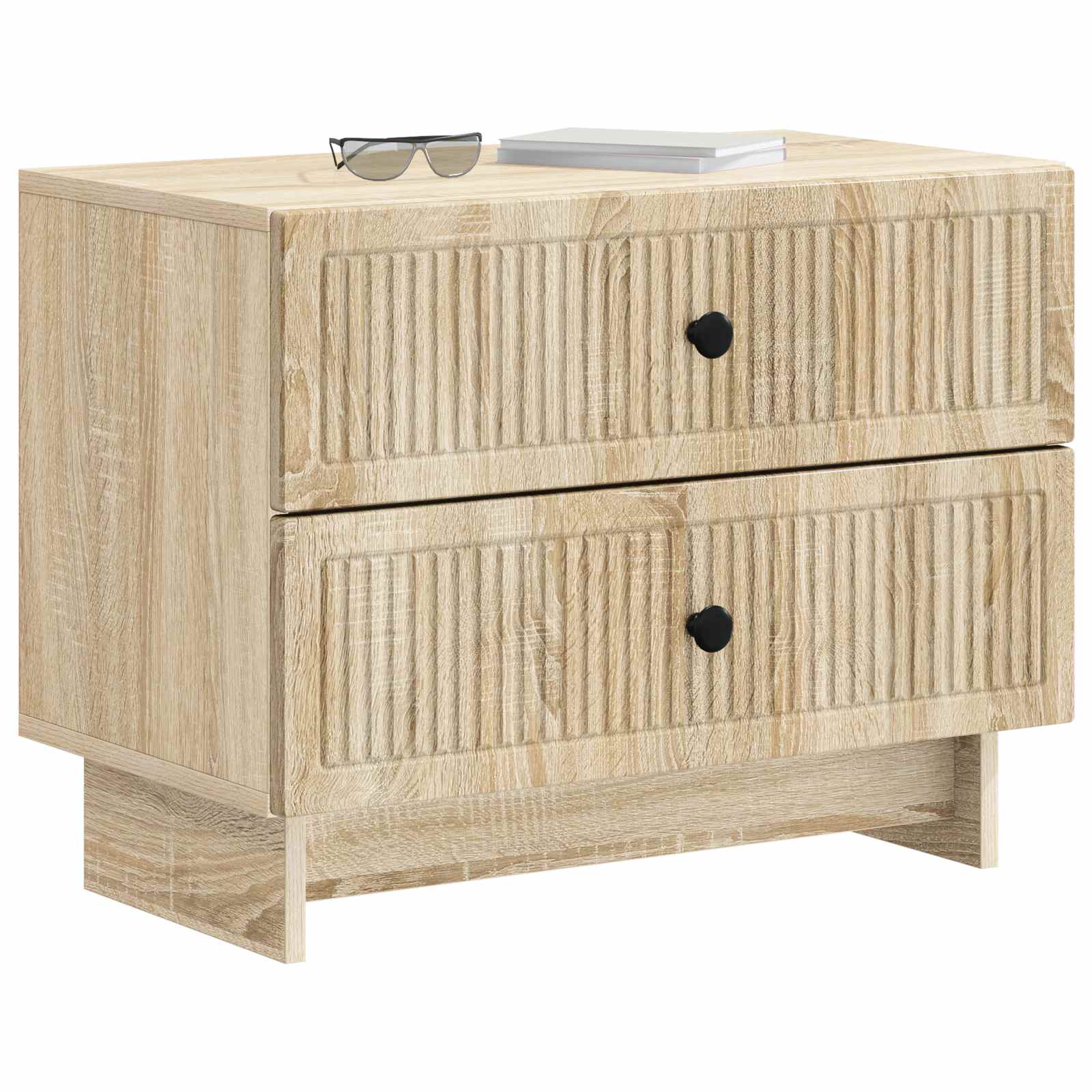 vidaXL Bedside Cabinet Sonoma Oak 62 x 34.5 x 47.5 cm Engineered Wood 3