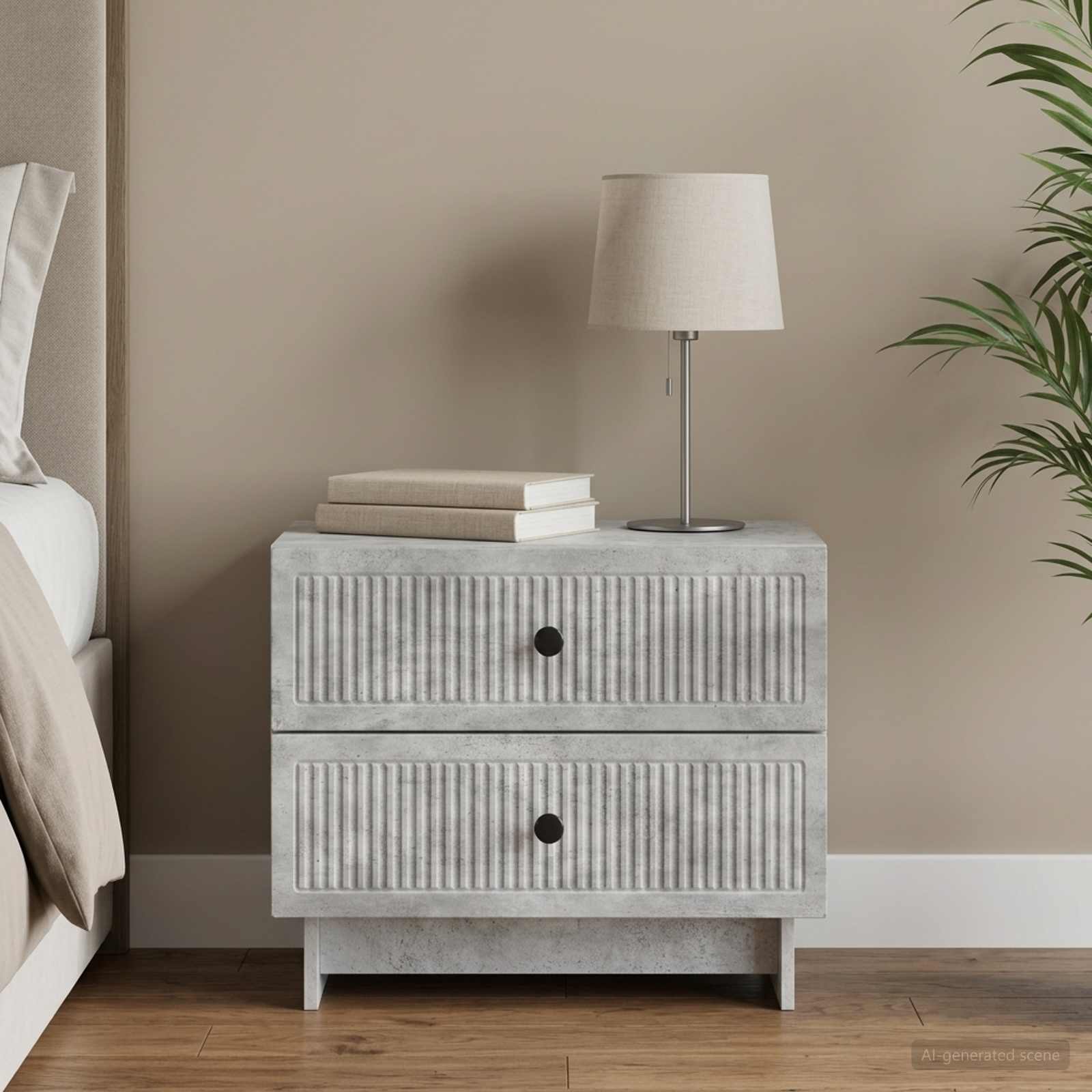 vidaXL Bedside Cabinet Concrete Grey 62 x 34.5 x 47.5 cm 1