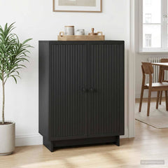 Sideboard 66 x 34.5 x 90 cm Engineered Wood Black
