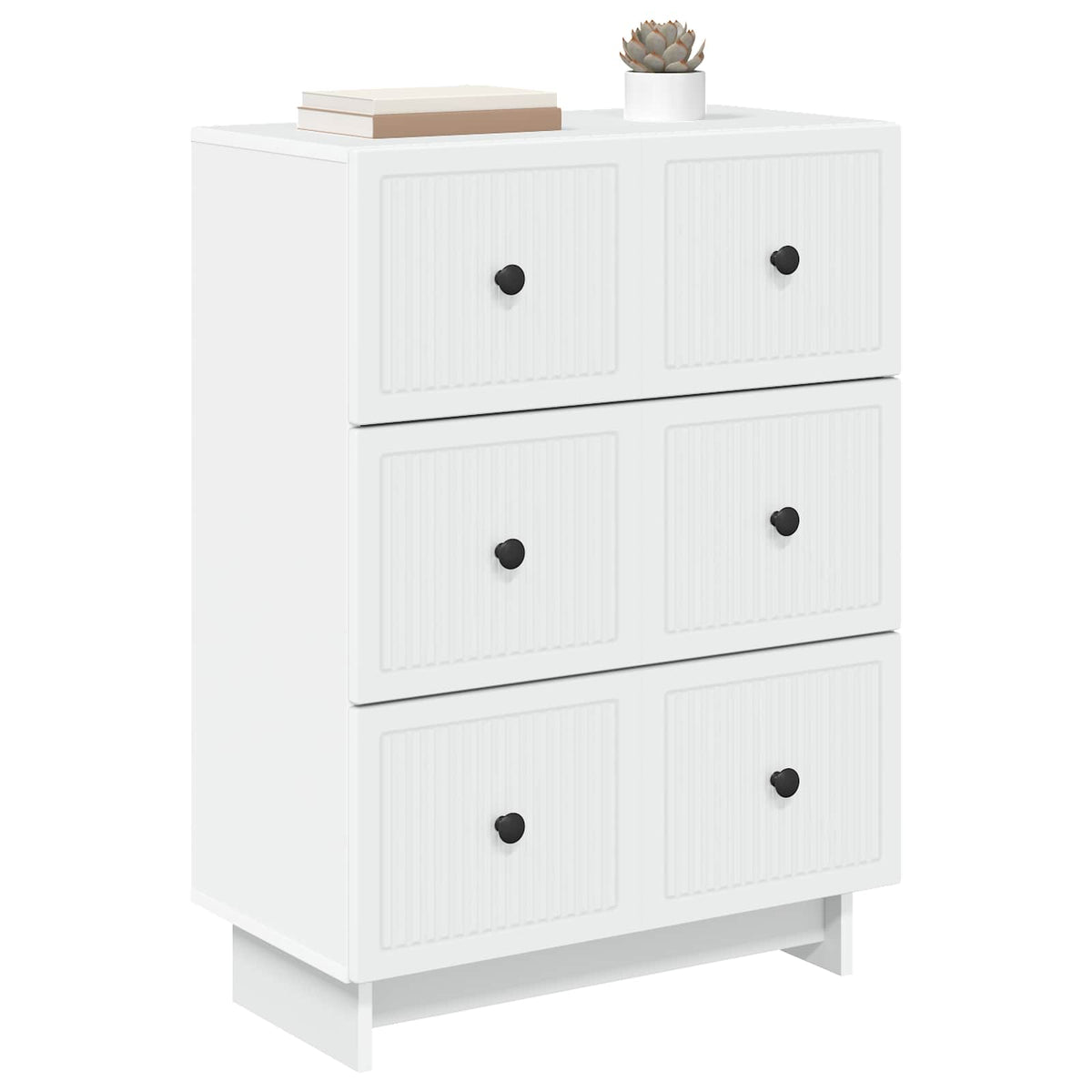 Drawer Cabinet White Engineered Wood, image 3