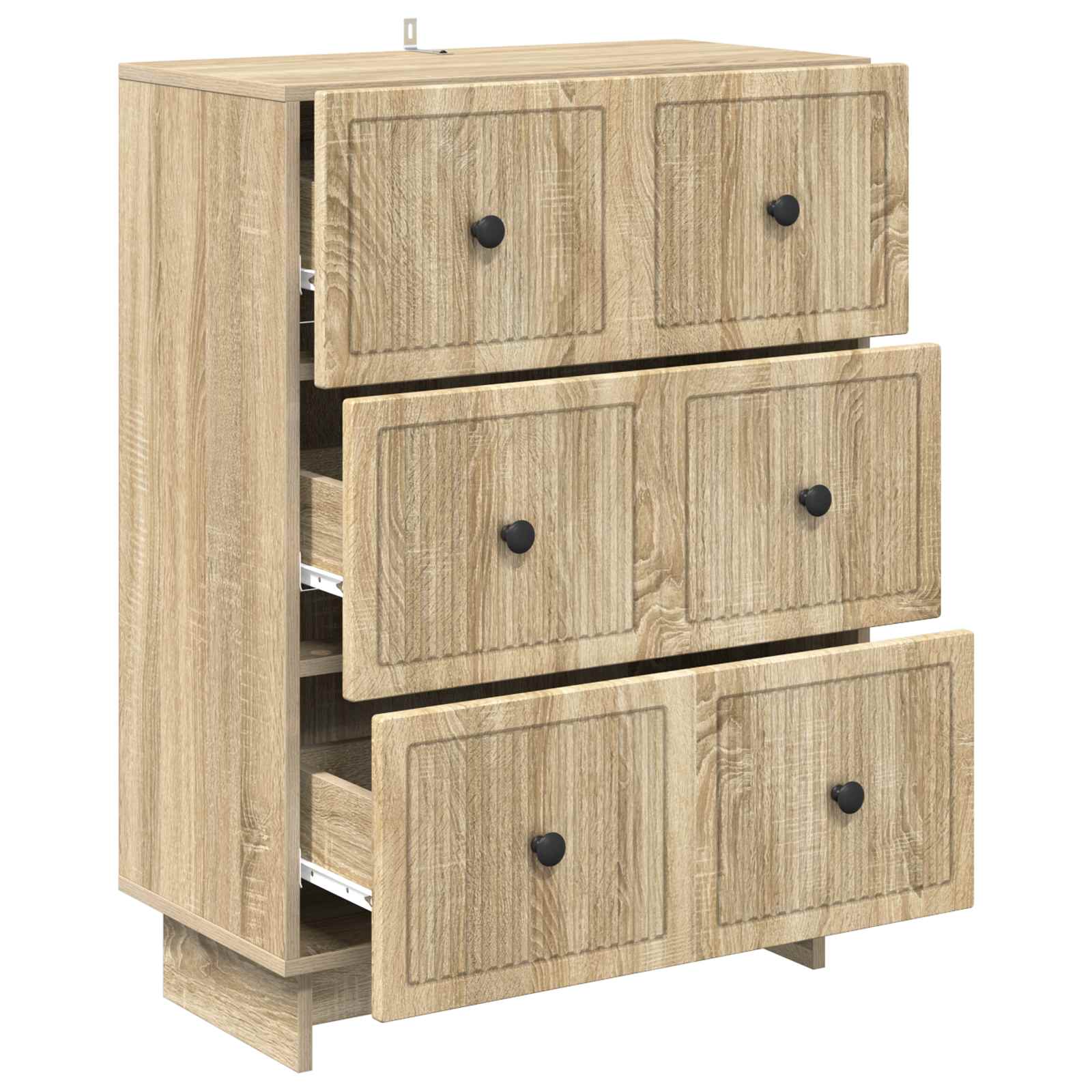 vidaXL Drawer Cabinet 66 x 34.5 x 90 cm Engineered Wood Sonoma Oak 5