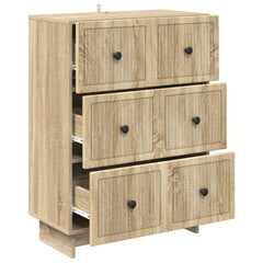 vidaXL Drawer Cabinet 66 x 34.5 x 90 cm Engineered Wood Sonoma Oak 5