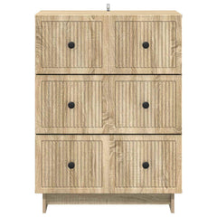 vidaXL Drawer Cabinet 66 x 34.5 x 90 cm Engineered Wood Sonoma Oak 6