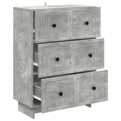 vidaXL Drawer Cabinet 66 x 34.5 x 90 cm Engineered Wood Concrete Grey 5