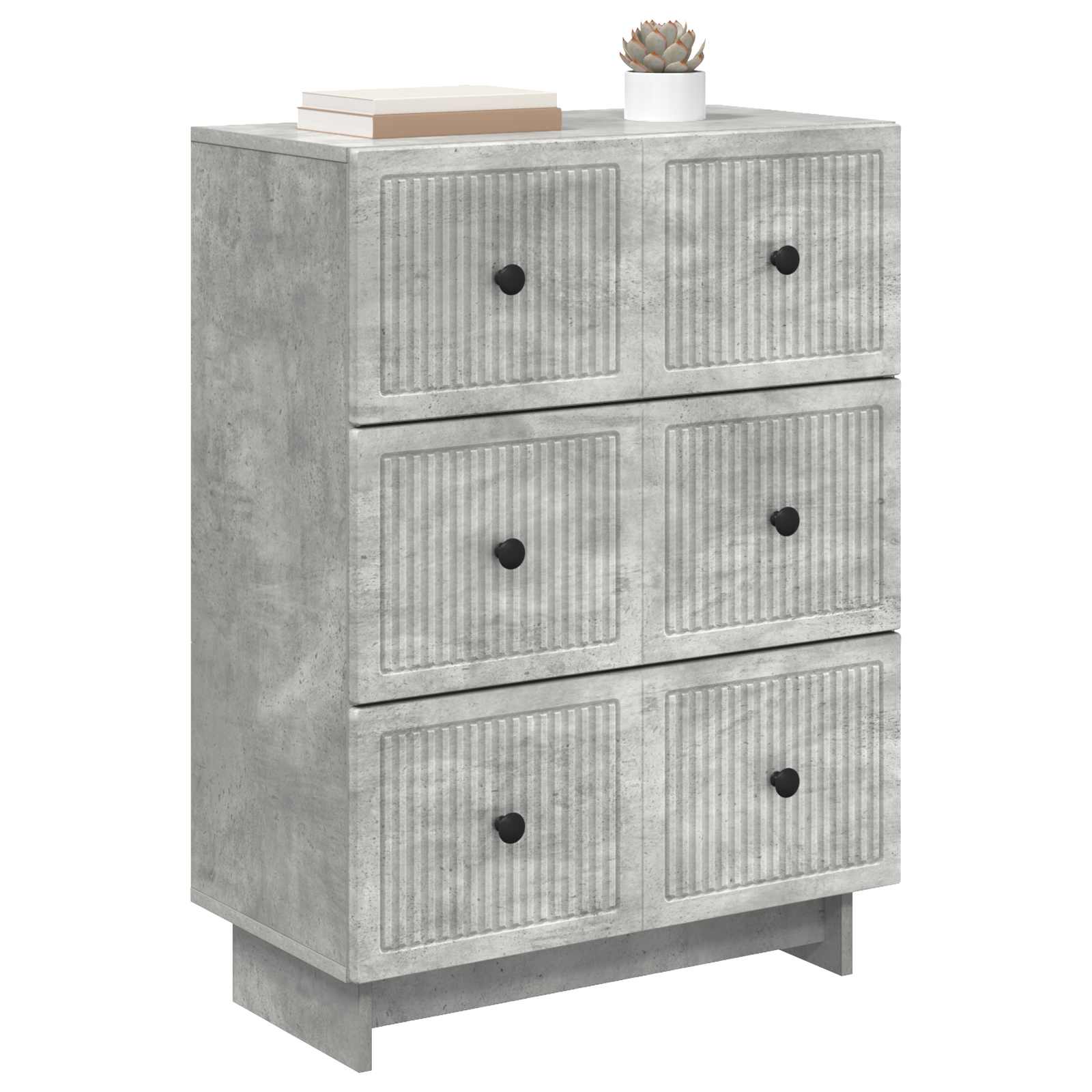 vidaXL Drawer Cabinet 66 x 34.5 x 90 cm Engineered Wood Concrete Grey 3