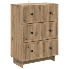 vidaXL Drawer Cabinet 66 x 34.5 x 90 cm Engineered Wood Artisan Oak 2