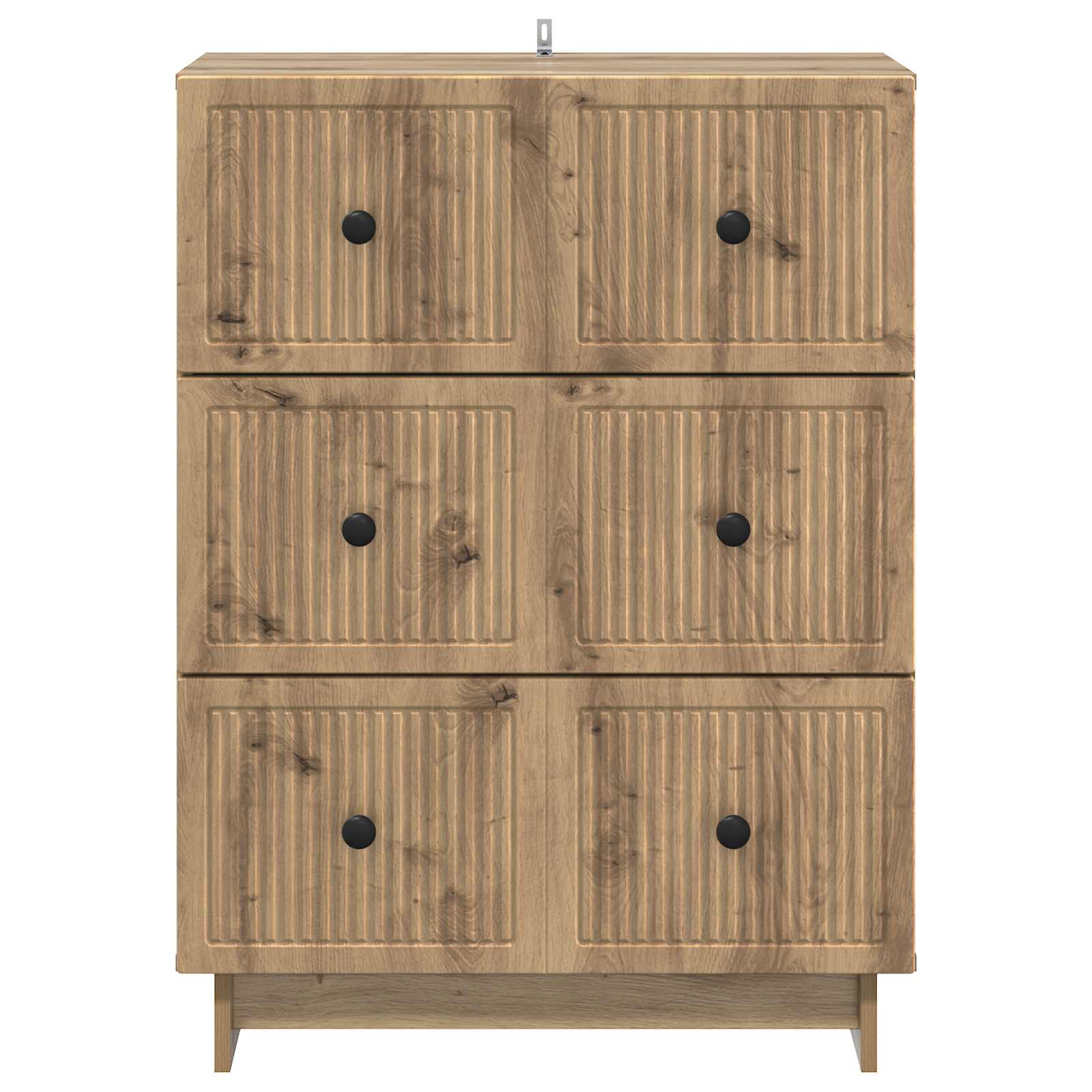 vidaXL Drawer Cabinet 66 x 34.5 x 90 cm Engineered Wood Artisan Oak 6