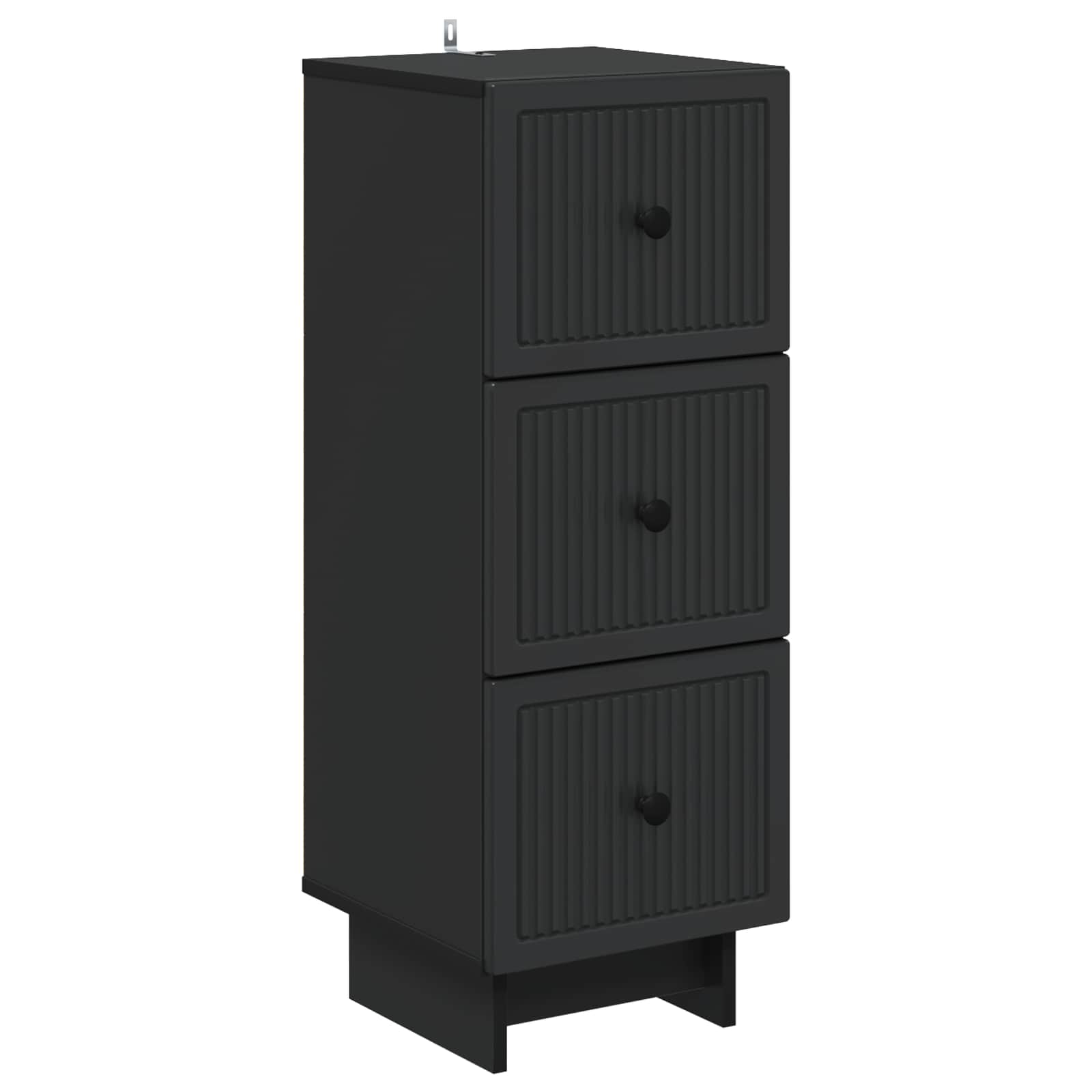 vidaXL Drawer Cabinet Black 33 x 34.5 x 90 cm Engineered Wood 2