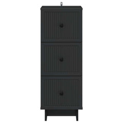 vidaXL Drawer Cabinet Black 33 x 34.5 x 90 cm Engineered Wood 6