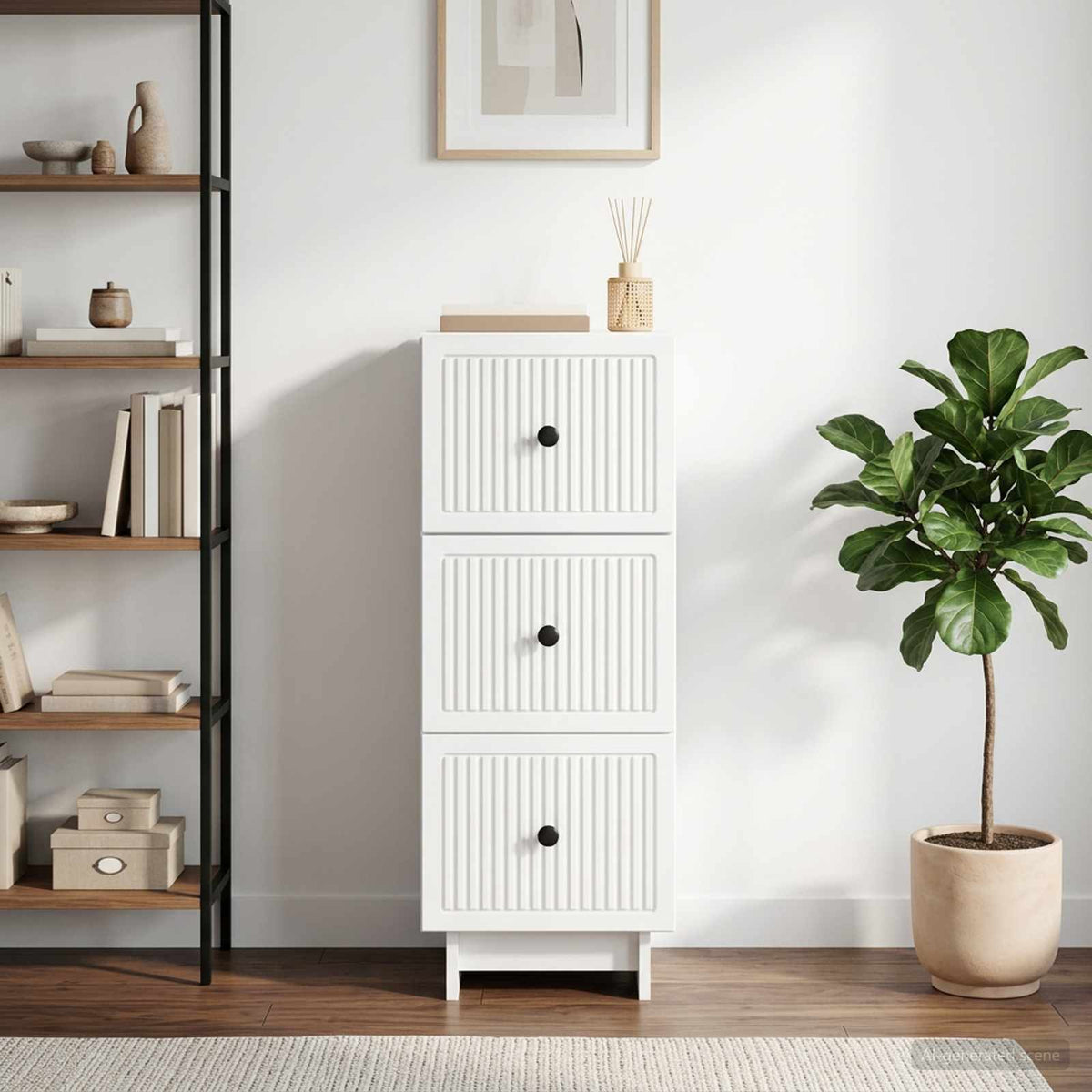 Drawer Cabinet High Gloss White, image 4