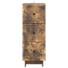 vidaXL Drawer Cabinet Smoked Oak 33 x 34.5 x 90 cm Engineered Wood 6
