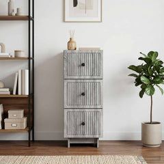vidaXL Drawer Cabinet Grey Sonoma 33 x 34.5 x 90 cm Engineered Wood 4