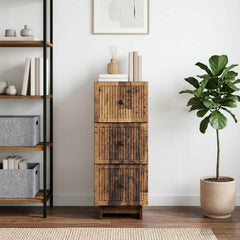 vidaXL Drawer Cabinet Old Wood 33 x 34.5 x 90 cm Engineered Wood 4