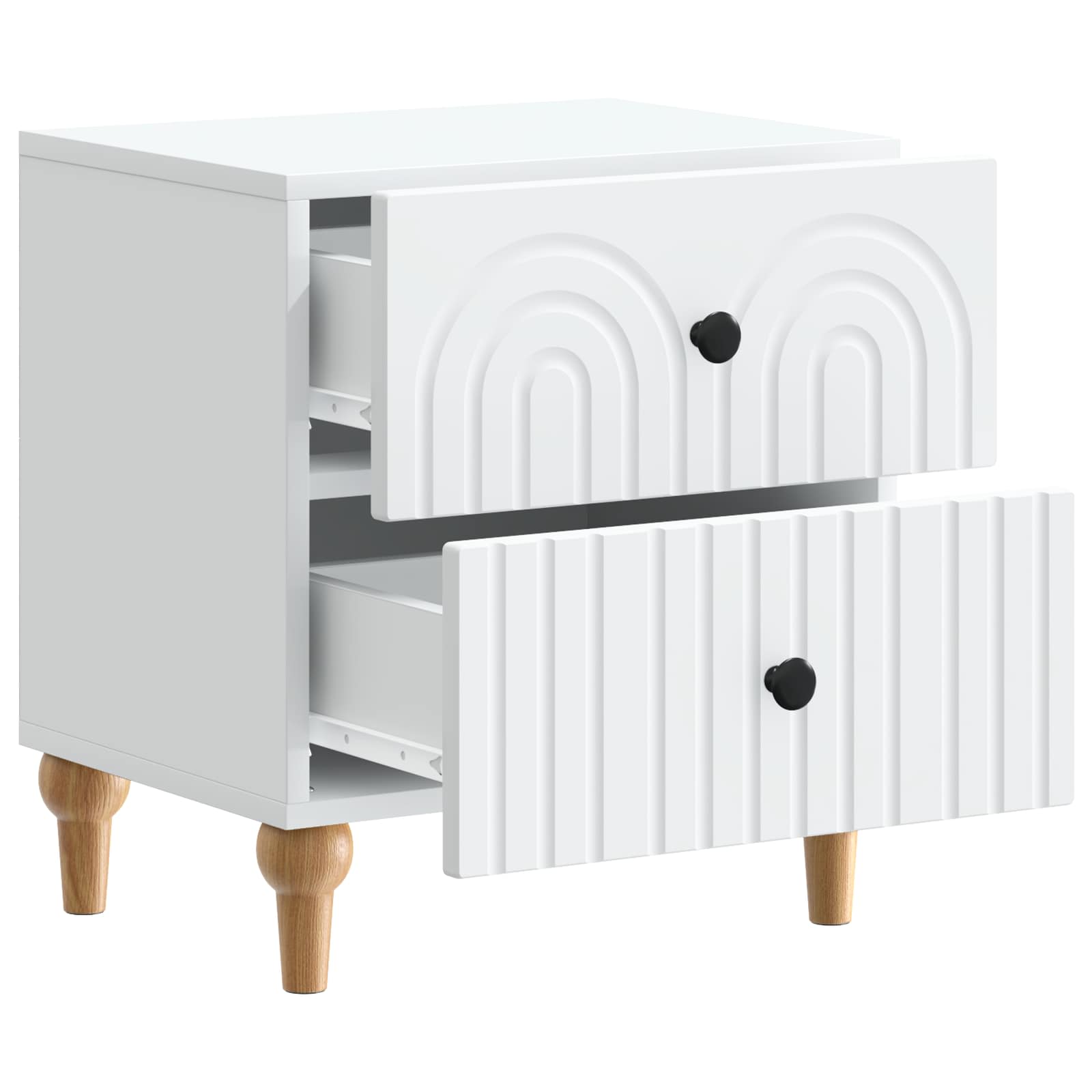 vidaXL Bedside Cabinet White 43 x 34.5 x 48 cm Engineered Wood 4