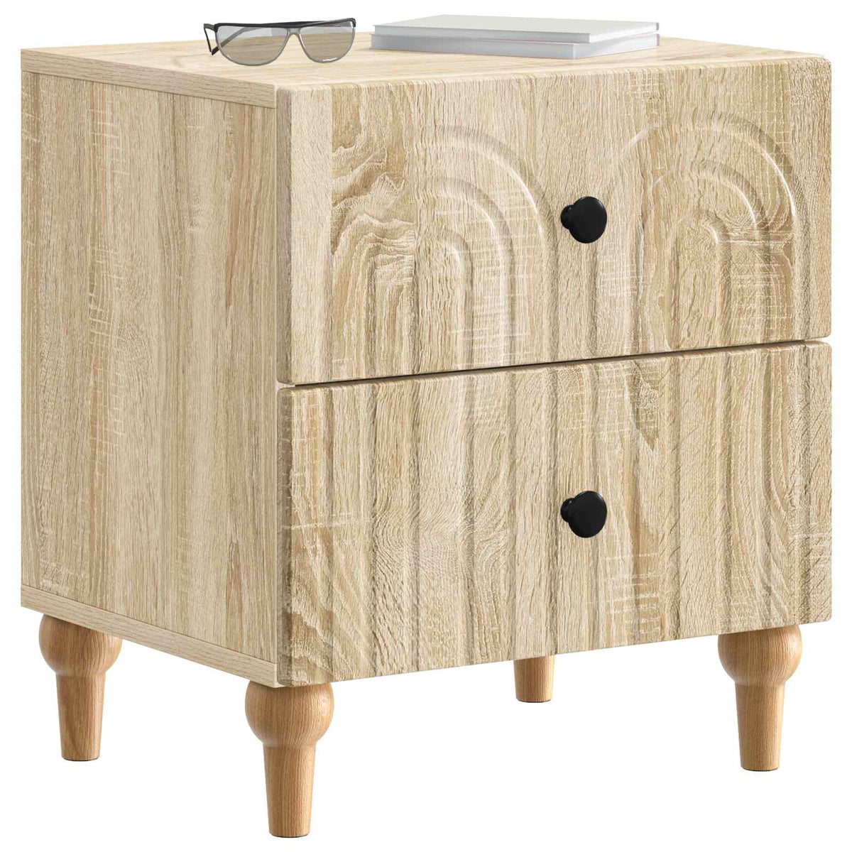 vidaXL Bedside Cabinet 2 pcs Sonoma Oak 43 x 34.5 x 48 cm 3