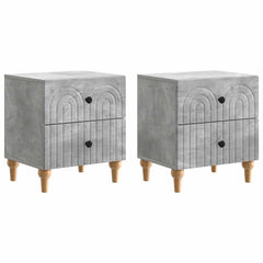 vidaXL Bedside Cabinet 2 pcs Concrete Grey 43 x 34.5 x 48 cm 2