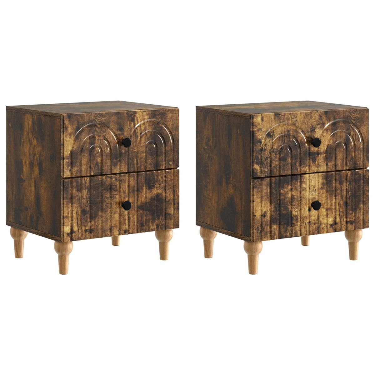 vidaXL Bedside Cabinet 2 pcs Smoked Oak 43 x 34.5 x 48 cm 2