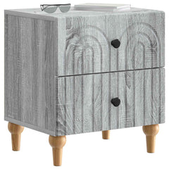 vidaXL Bedside Cabinet Grey Sonoma 43 x 34.5 x 48 cm Engineered Wood 3
