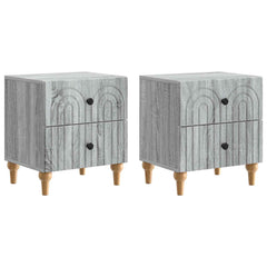 vidaXL Bedside Cabinet 2 pcs Grey Sonoma 43 x 34.5 x 48 cm 2