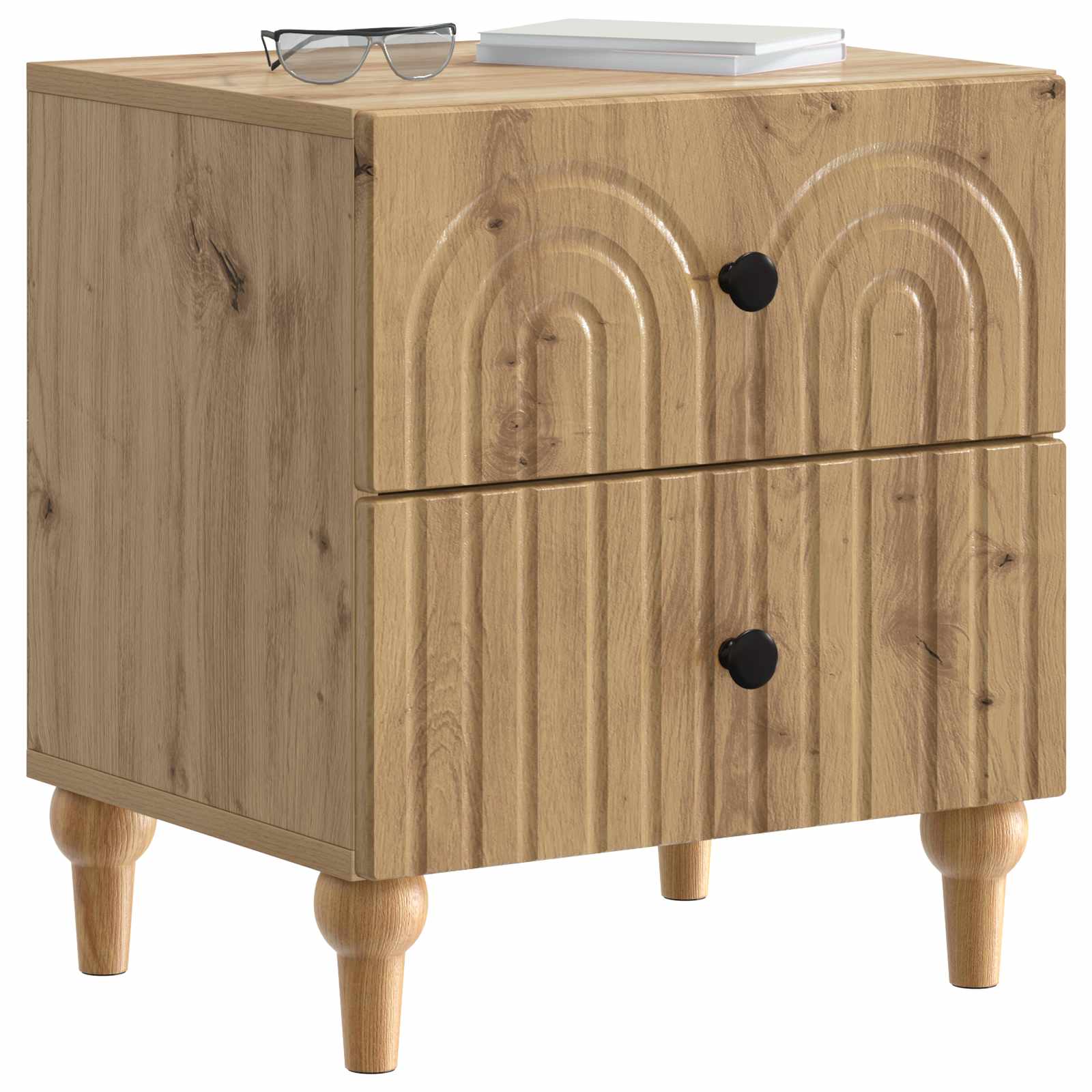 vidaXL Bedside Cabinet Artisan Oak 43 x 34.5 x 48 cm Engineered Wood 3