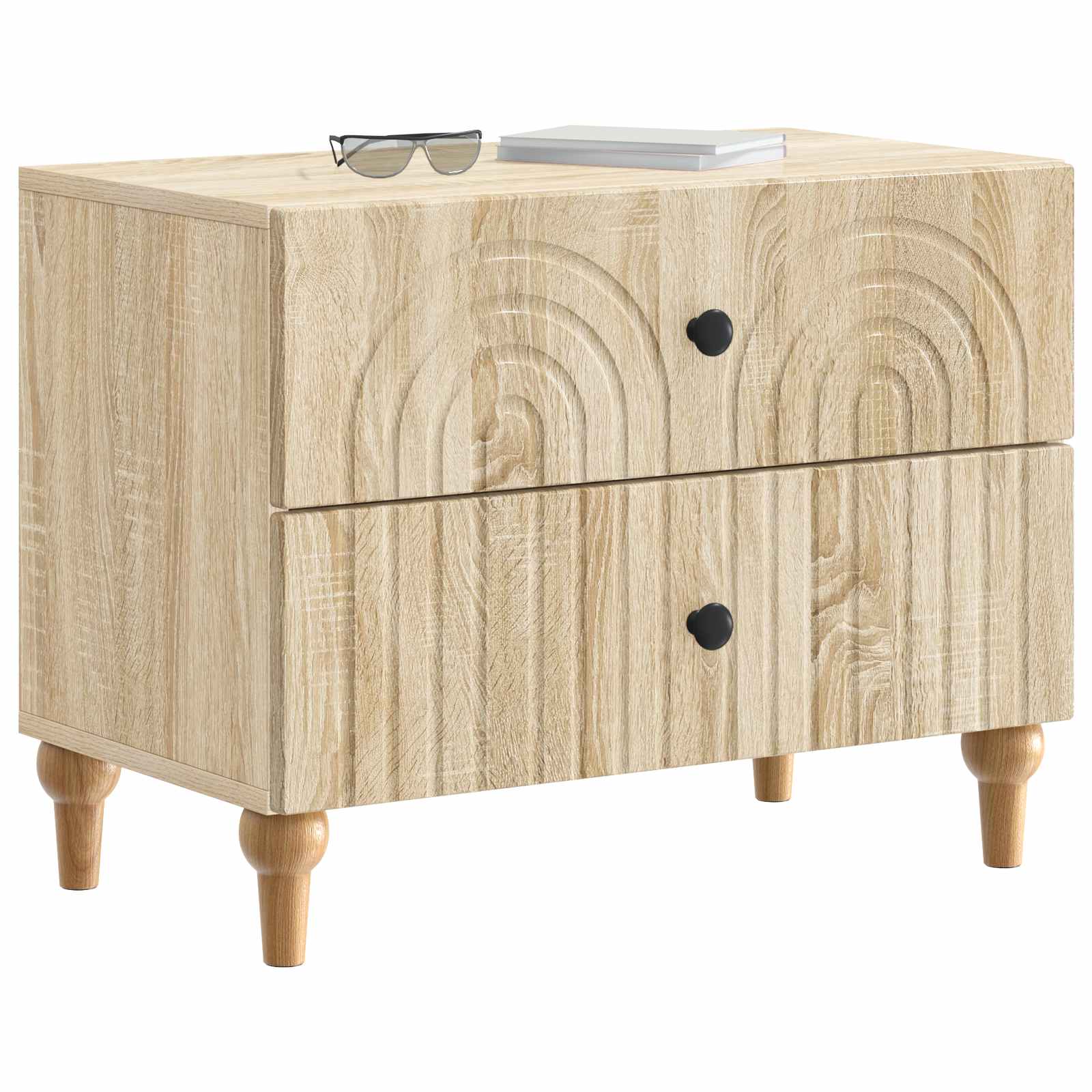 vidaXL Bedside Cabinet Sonoma Oak 62 x 34.5 x 48 cm Engineered Wood 3