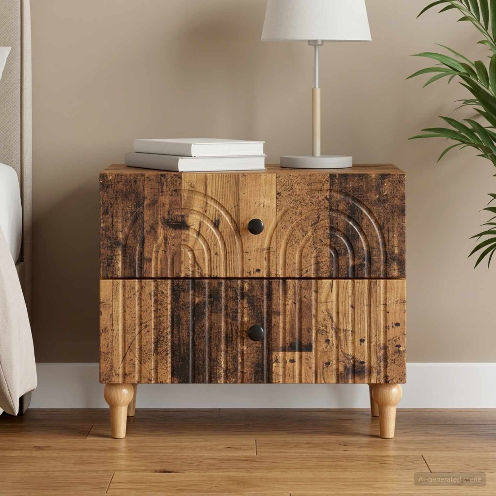 vidaXL Bedside Cabinet Old Wood 62 x 34.5 x 48 cm Engineered Wood 1