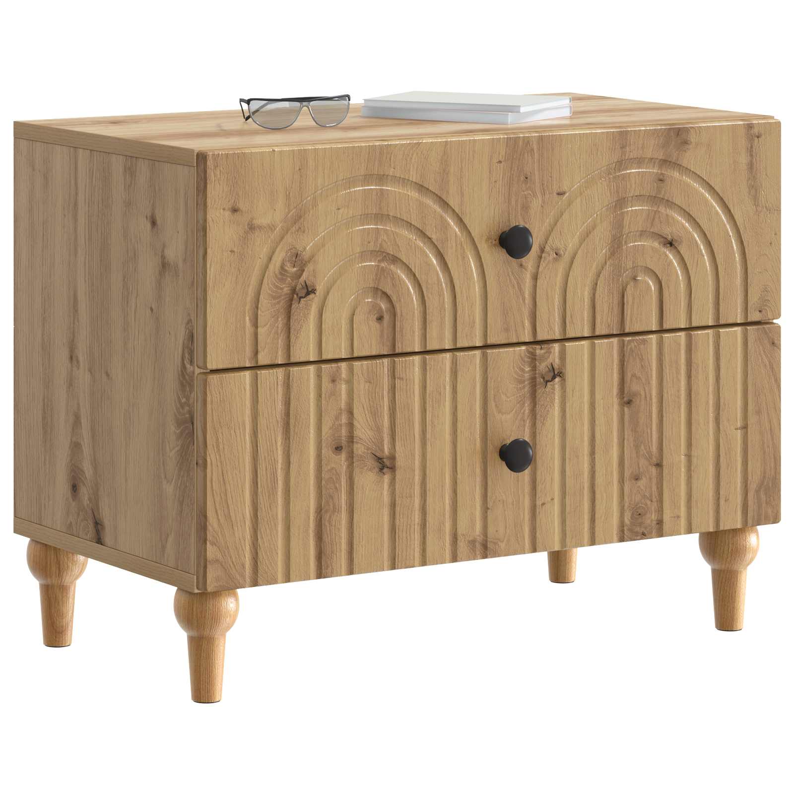 vidaXL Bedside Cabinet Artisan Oak 62 x 34.5 x 48 cm Engineered Wood 3