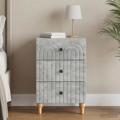 Bedside Cabinet 43x 41 x 66.5 cm Engineered Wood Concrete grey
