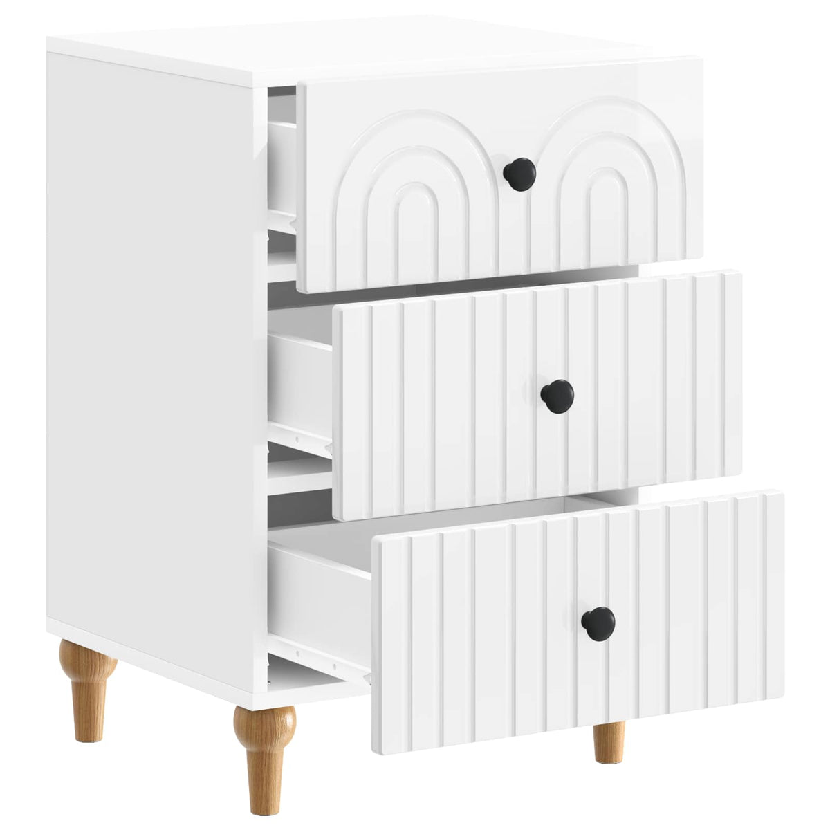 vidaXL Bedside Cabinet with Drawer High Gloss White 43x 41 x 66.5 cm 4