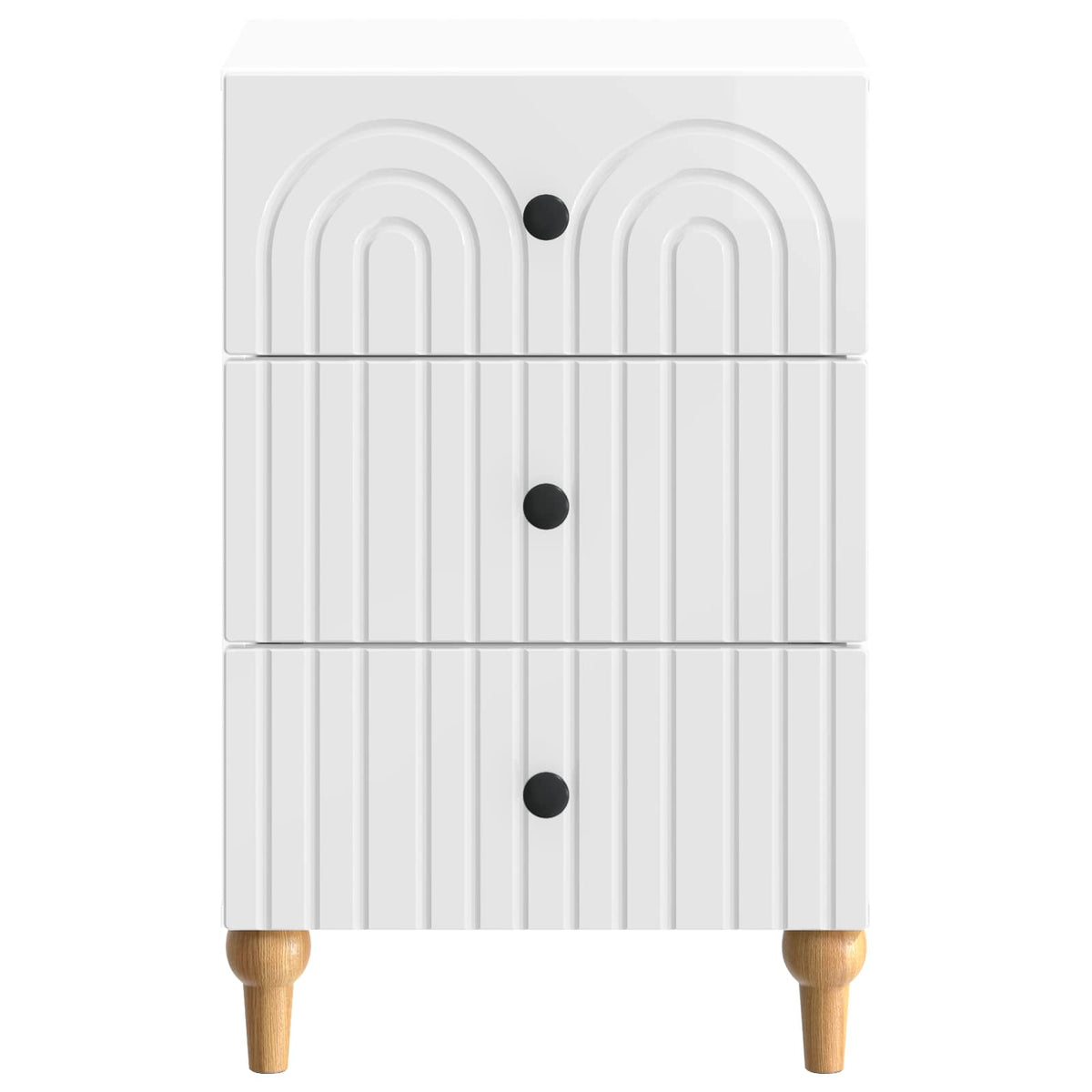 vidaXL Bedside Cabinet with Drawer High Gloss White 43x 41 x 66.5 cm 5