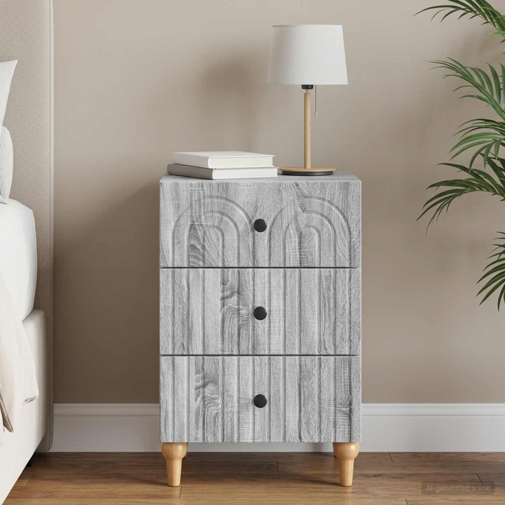 Bedside Cabinet 43x 41 x 66.5 cm Engineered Wood Grey sonoma