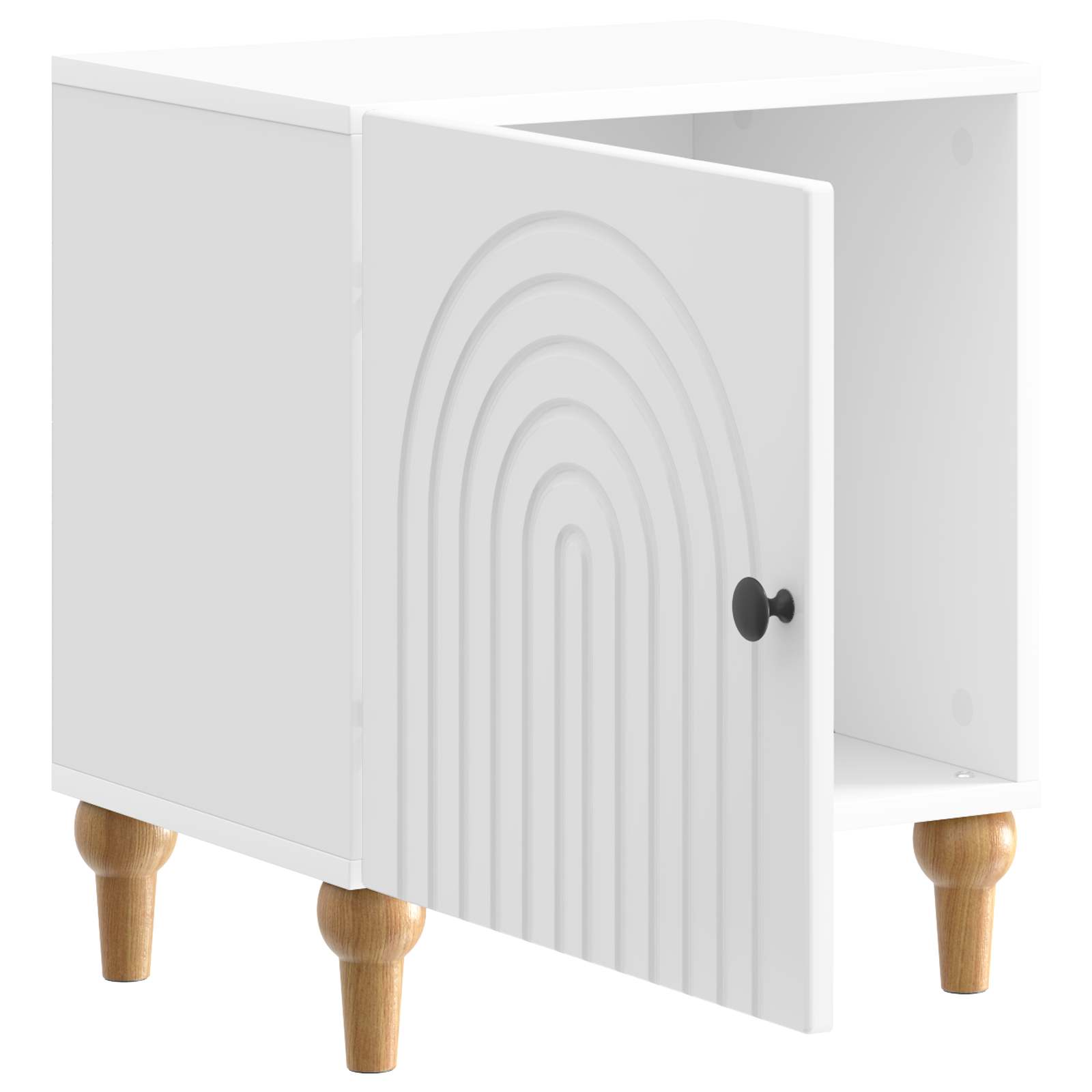 vidaXL Bedside Cabinet High Gloss White 43 x 34.5 x 50 cm 4