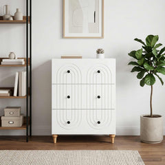 vidaXL Drawer Cabinet White 66 x 34.5 x 90 cm Engineered Wood 4