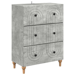 vidaXL Drawer Cabinet Concrete Grey 66 x 34.5 x 90 cm Engineered Wood 2