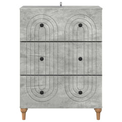 vidaXL Drawer Cabinet Concrete Grey 66 x 34.5 x 90 cm Engineered Wood 6