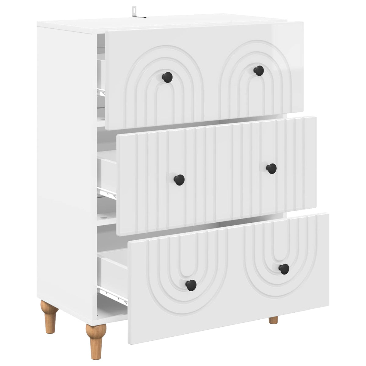 Drawer Cabinet High Gloss White, image 5