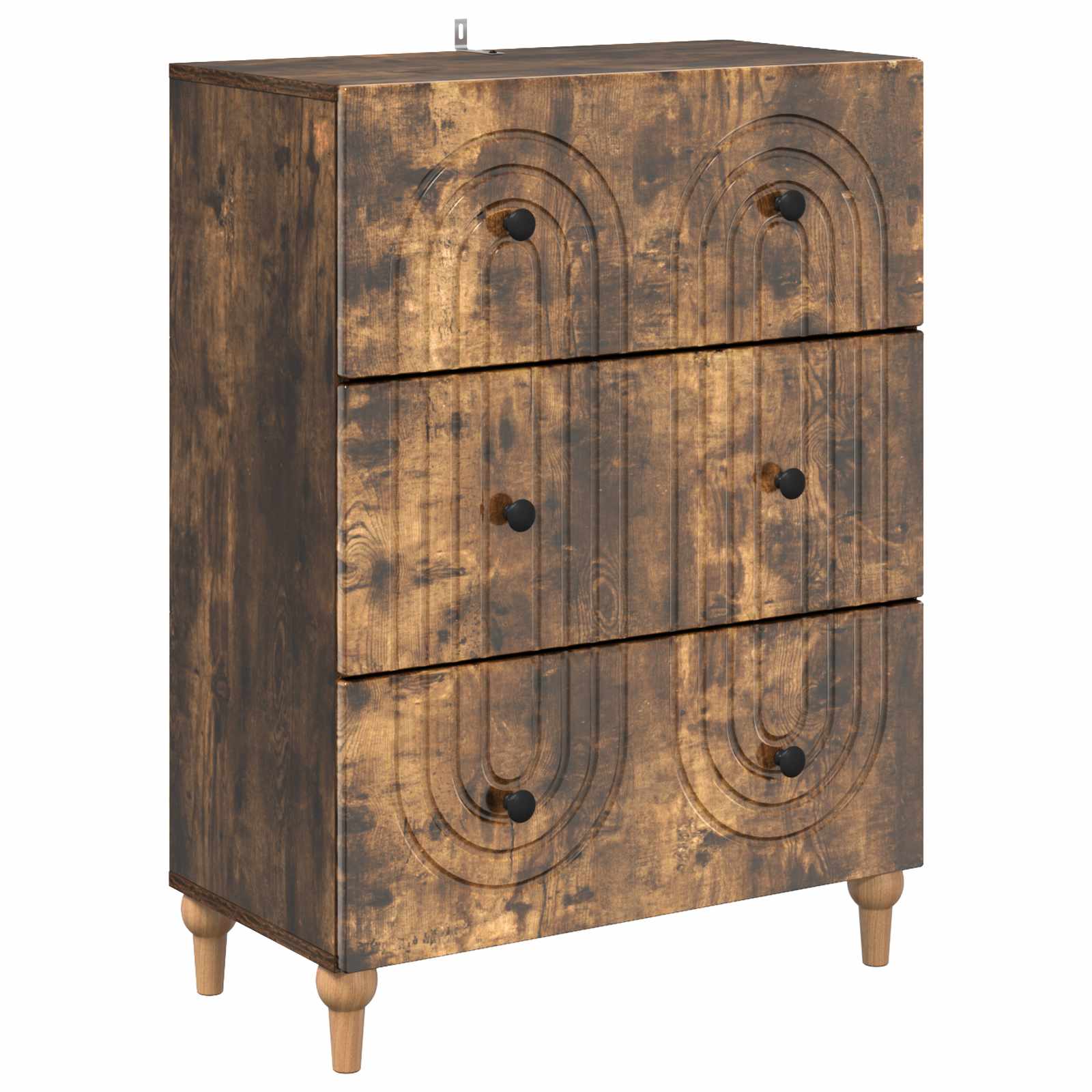 vidaXL Drawer Cabinet Smoked Oak 66 x 34.5 x 90 cm Engineered Wood 2