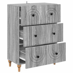vidaXL Drawer Cabinet Grey Sonoma 66 x 34.5 x 90 cm Engineered Wood 5