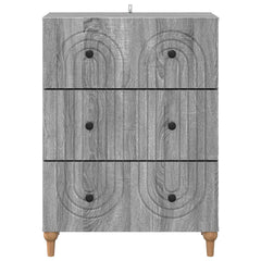 vidaXL Drawer Cabinet Grey Sonoma 66 x 34.5 x 90 cm Engineered Wood 6