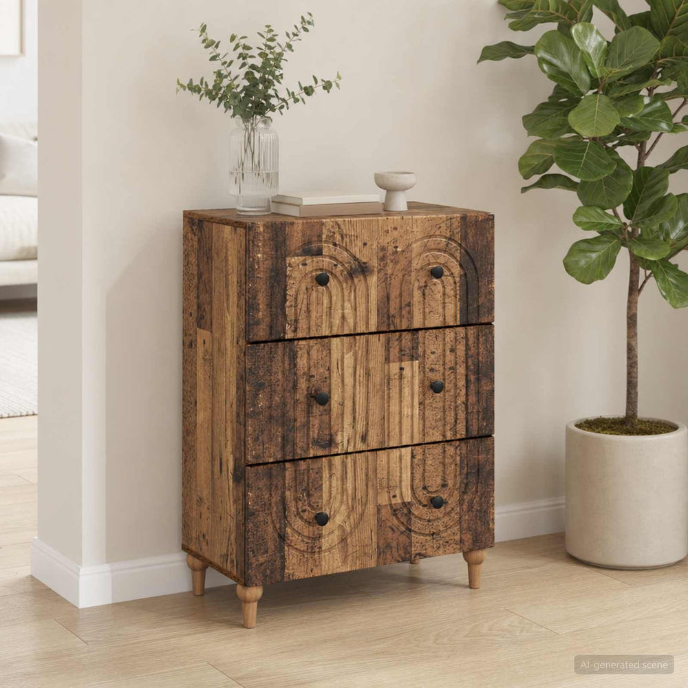 Drawer Cabinet Old Wood Engineered Wood