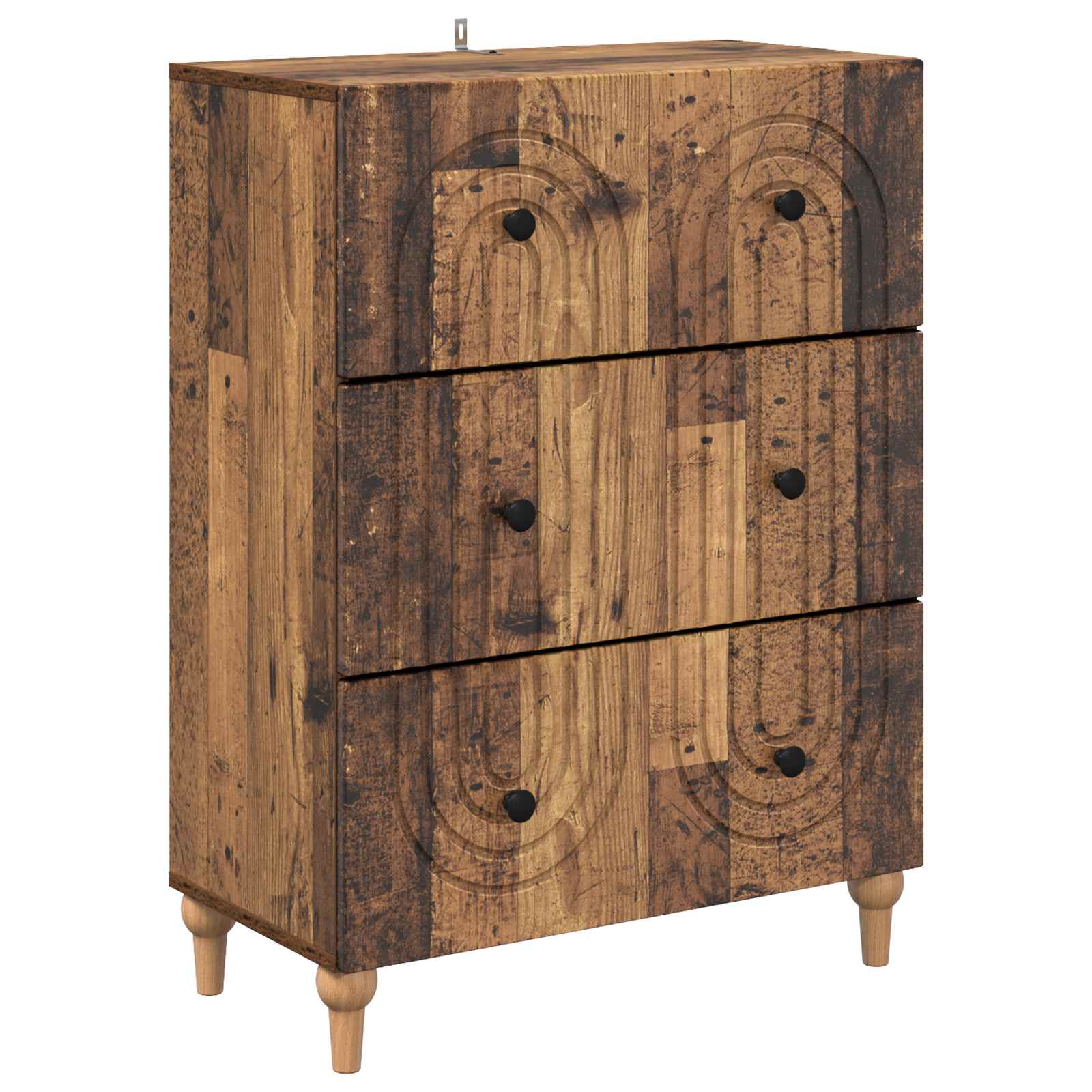 vidaXL Drawer Cabinet Old Wood 66 x 34.5 x 90 cm Engineered Wood 2