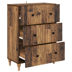 vidaXL Drawer Cabinet Old Wood 66 x 34.5 x 90 cm Engineered Wood 5