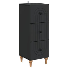 vidaXL Drawer Cabinet 33 x 34.5 x 90 cm Engineered Wood Black 2