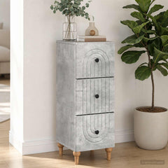vidaXL Drawer Cabinet 33 x 34.5 x 90 cm Engineered Wood Concrete Grey 4