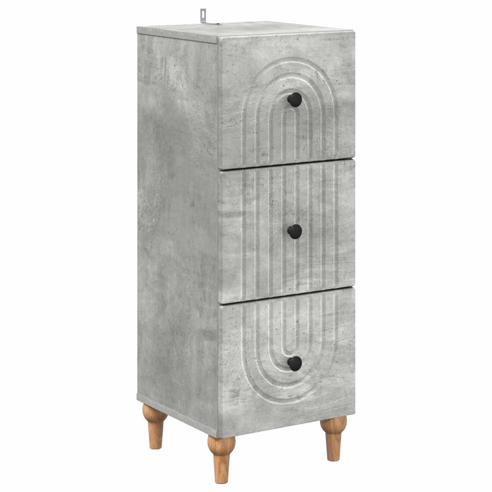 vidaXL Drawer Cabinet 33 x 34.5 x 90 cm Engineered Wood Concrete Grey 2