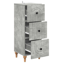 vidaXL Drawer Cabinet 33 x 34.5 x 90 cm Engineered Wood Concrete Grey 5