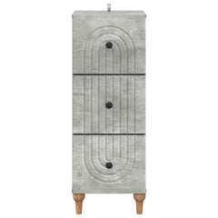vidaXL Drawer Cabinet 33 x 34.5 x 90 cm Engineered Wood Concrete Grey 6