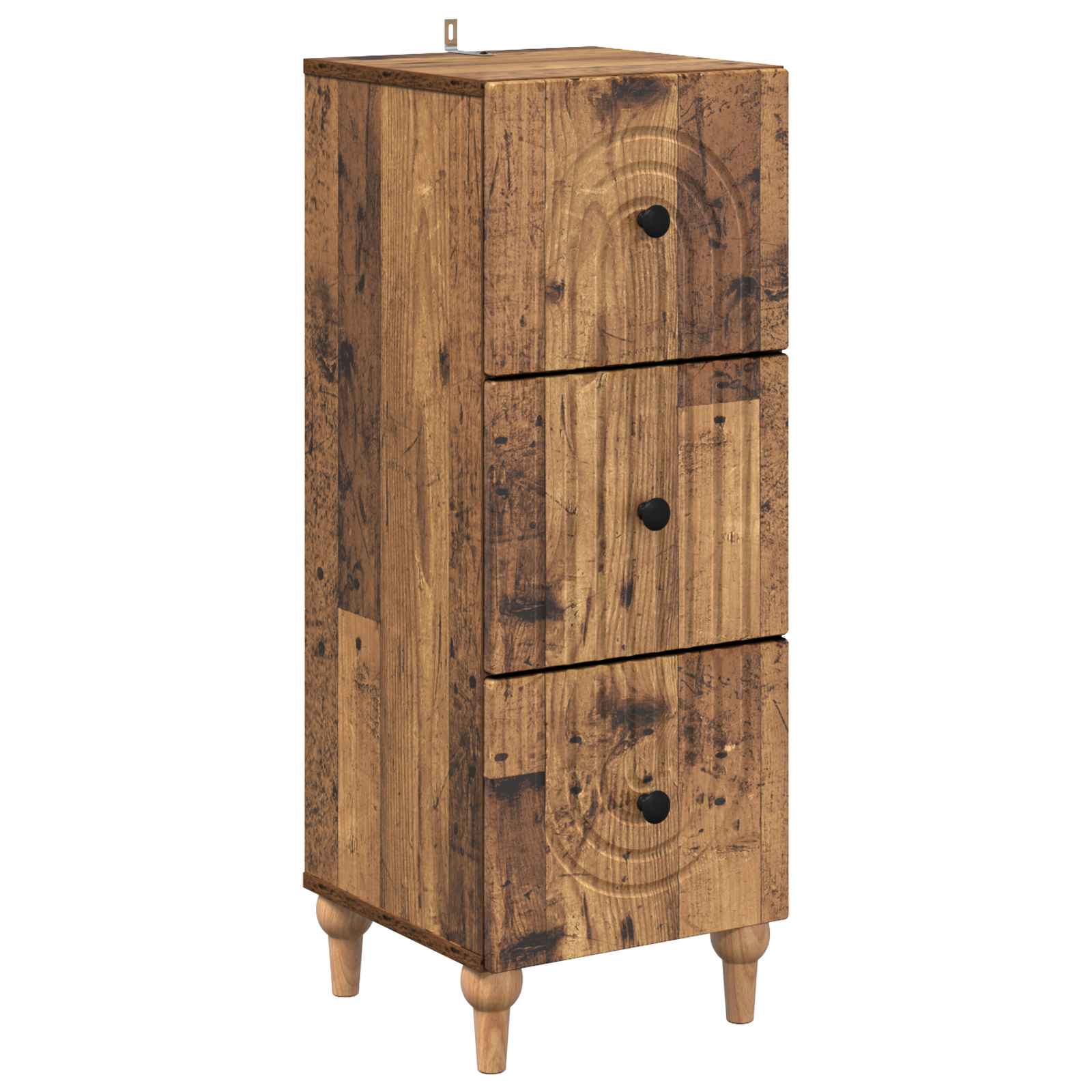 vidaXL Drawer Cabinet 33 x 34.5 x 90 cm Engineered Wood Old Wood 2