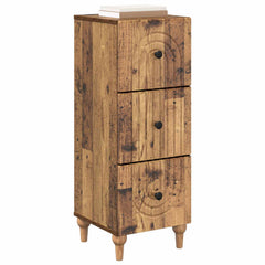 vidaXL Drawer Cabinet 33 x 34.5 x 90 cm Engineered Wood Old Wood 3