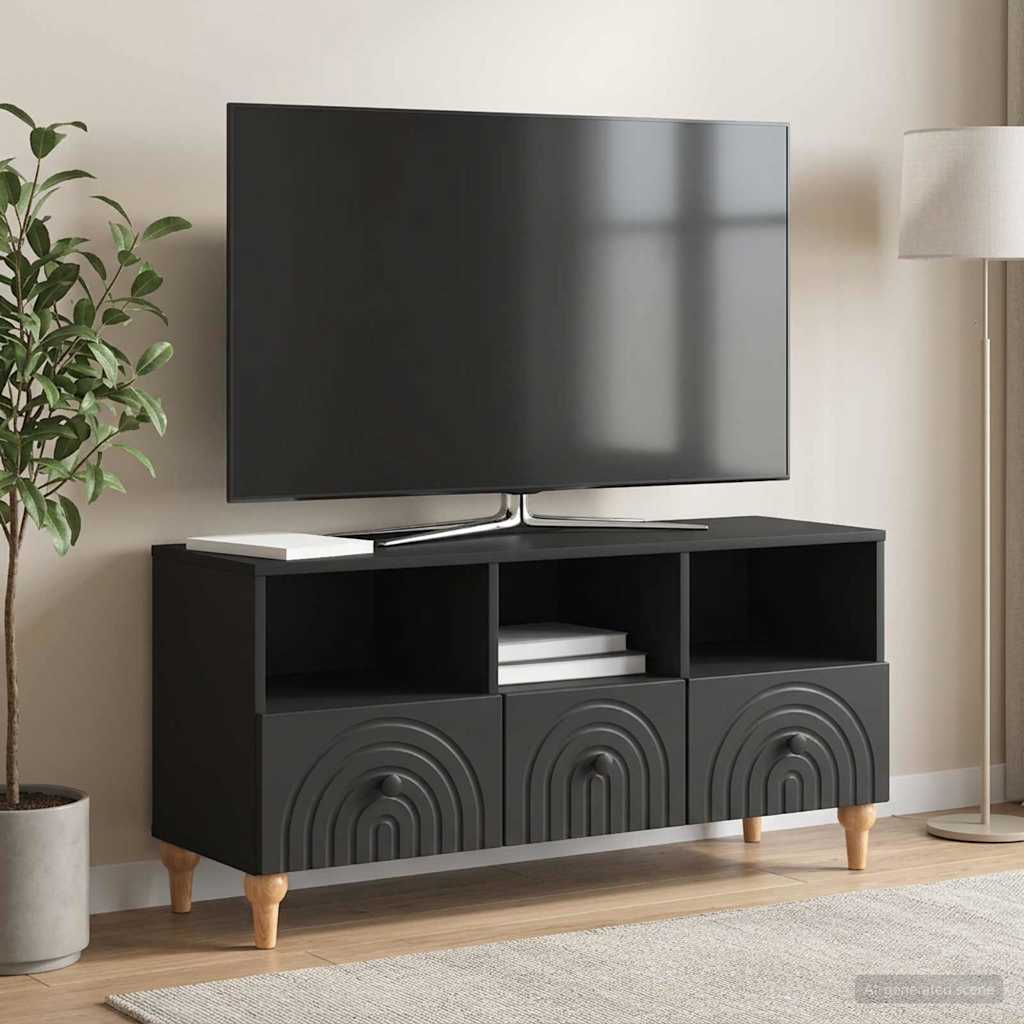 TV Cabinet 102 x 34.5 x 50 cm Engineered Wood Black